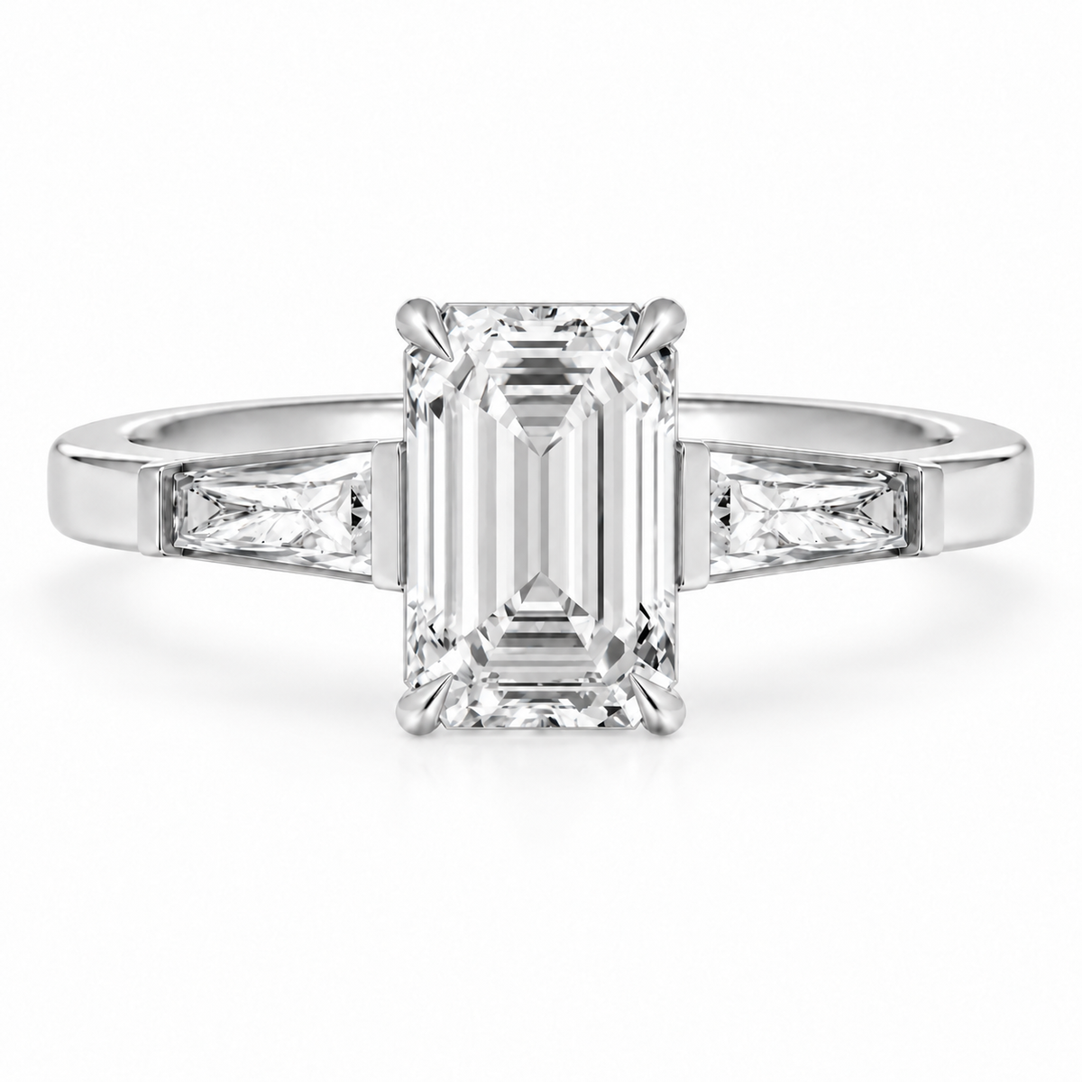 Emerald, white gold