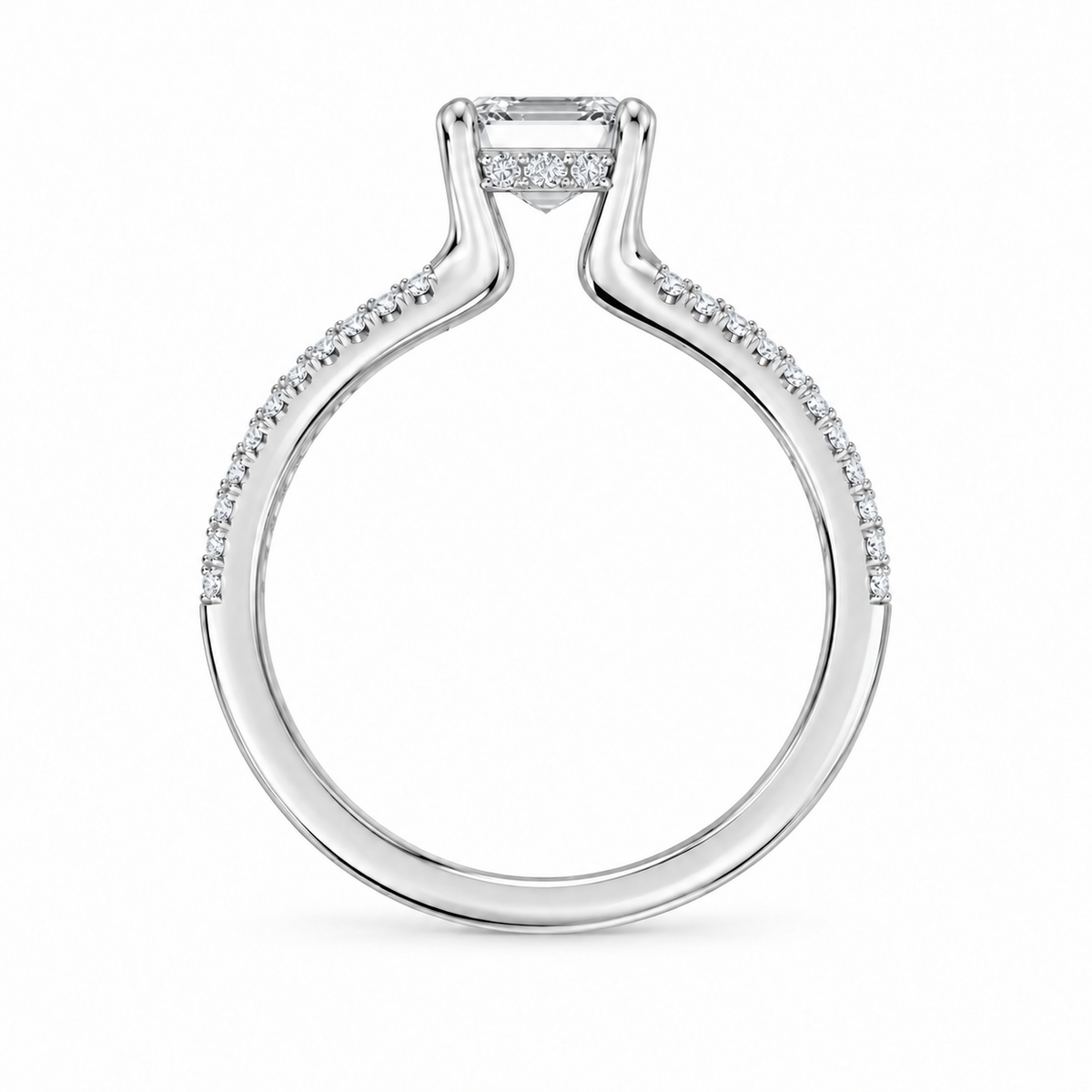 Emerald, white gold