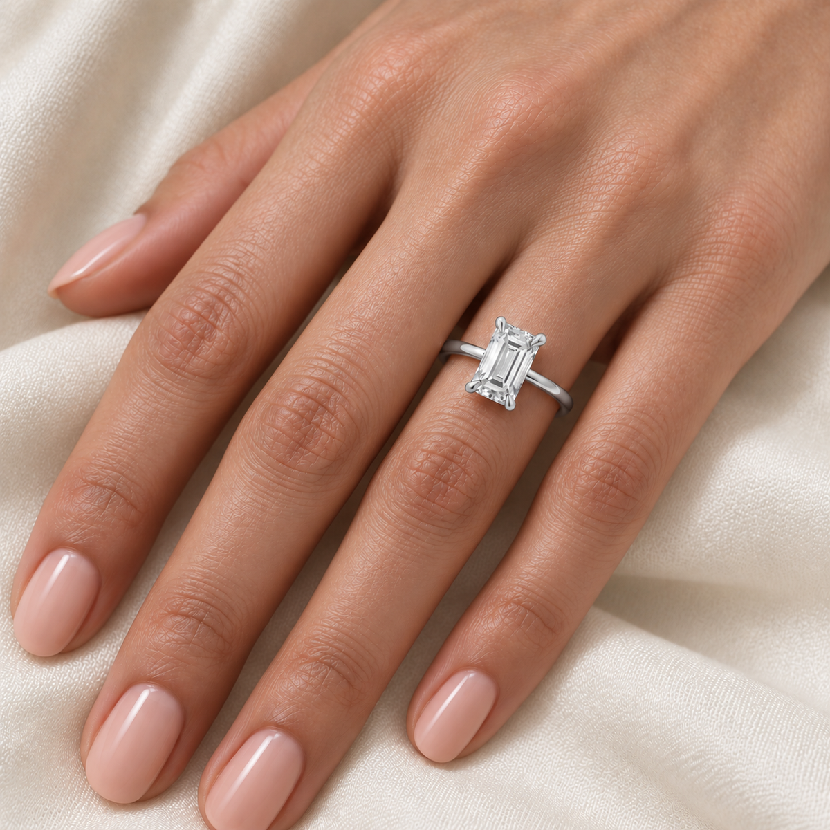 Emerald, white gold