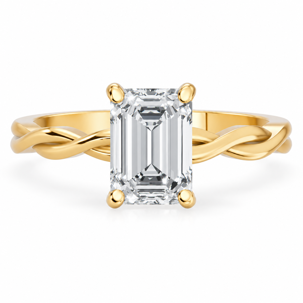 Emerald, yellow gold