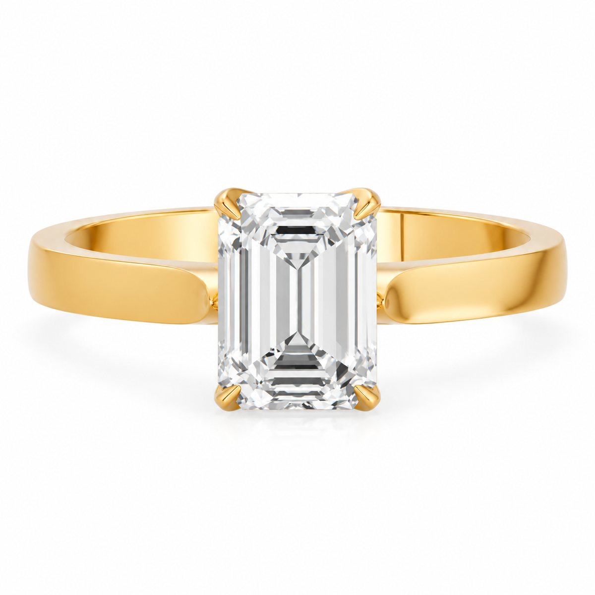 Emerald, yellow gold