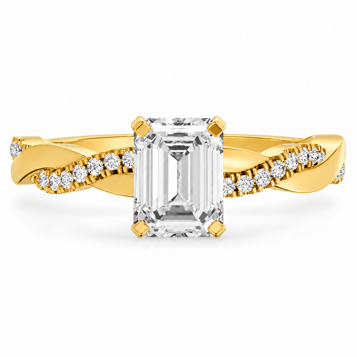 Emerald, yellow gold