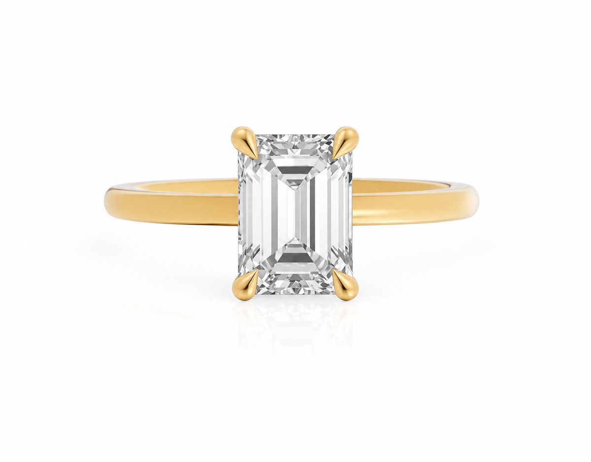 Emerald, yellow gold