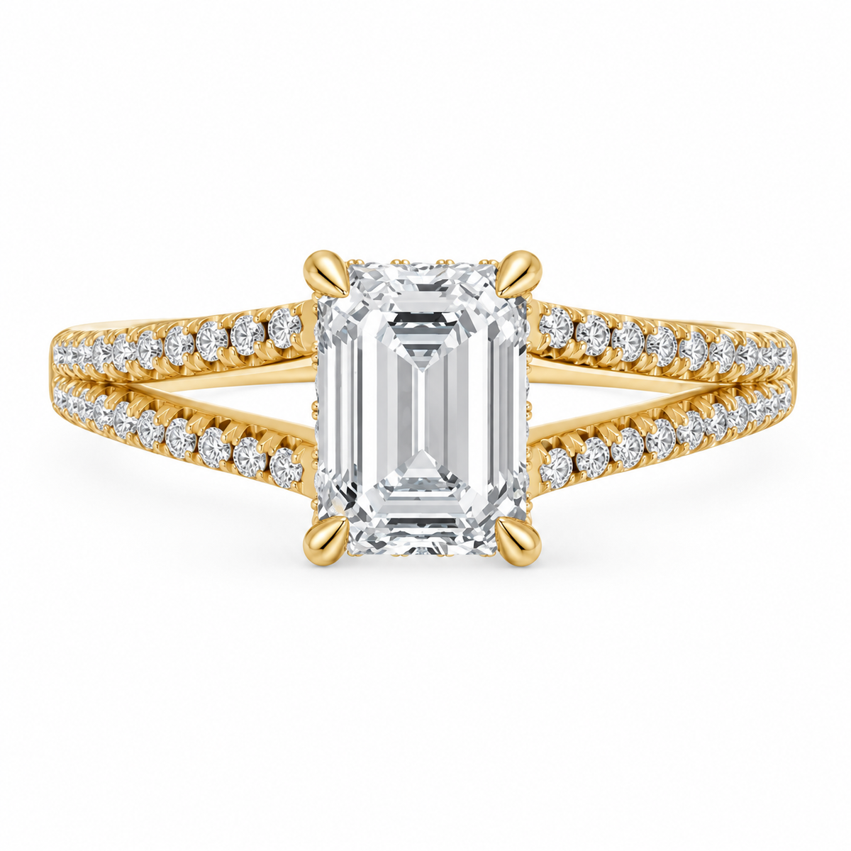 Emerald, yellow gold