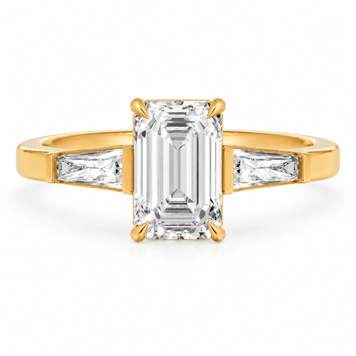 Emerald, yellow gold