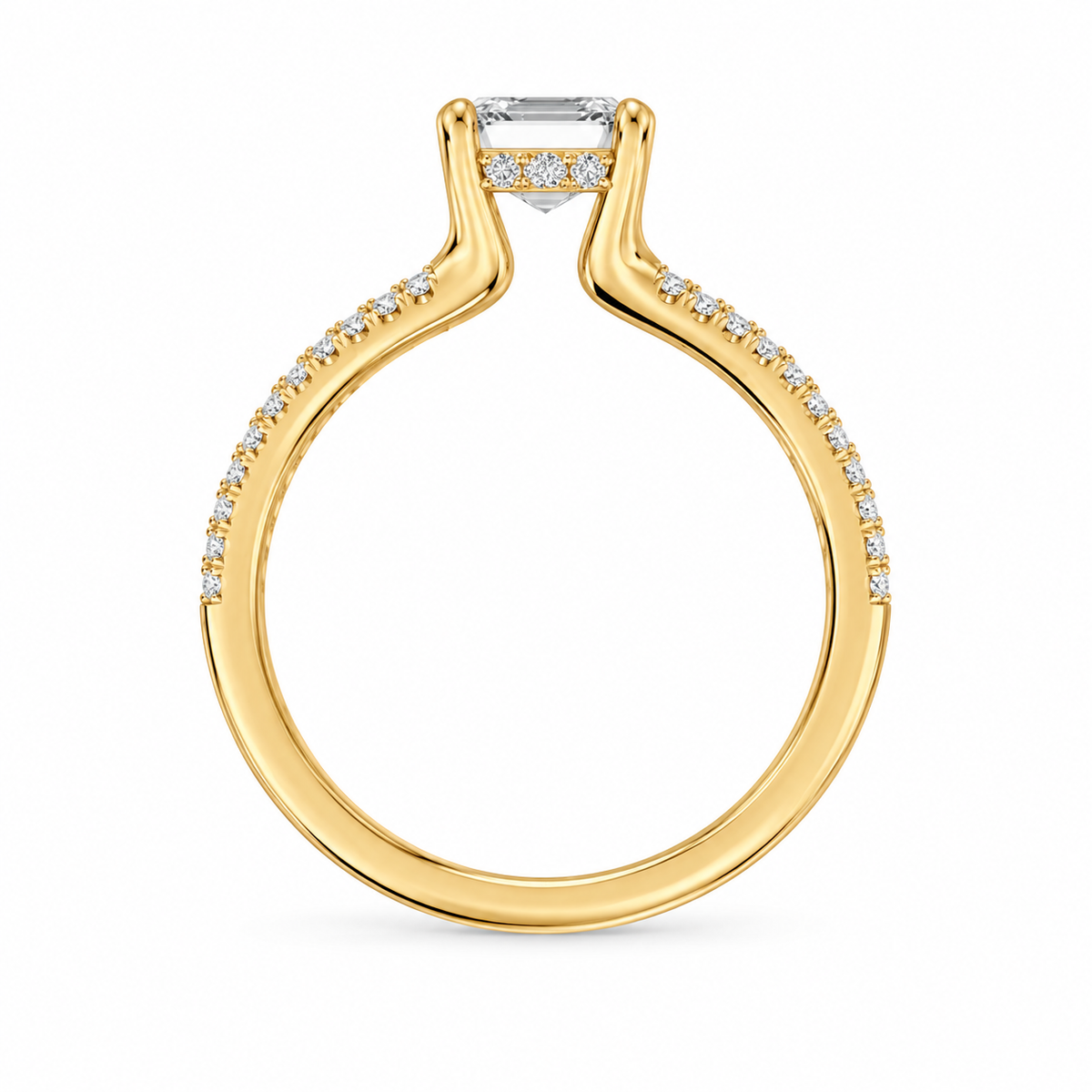 Emerald, yellow gold