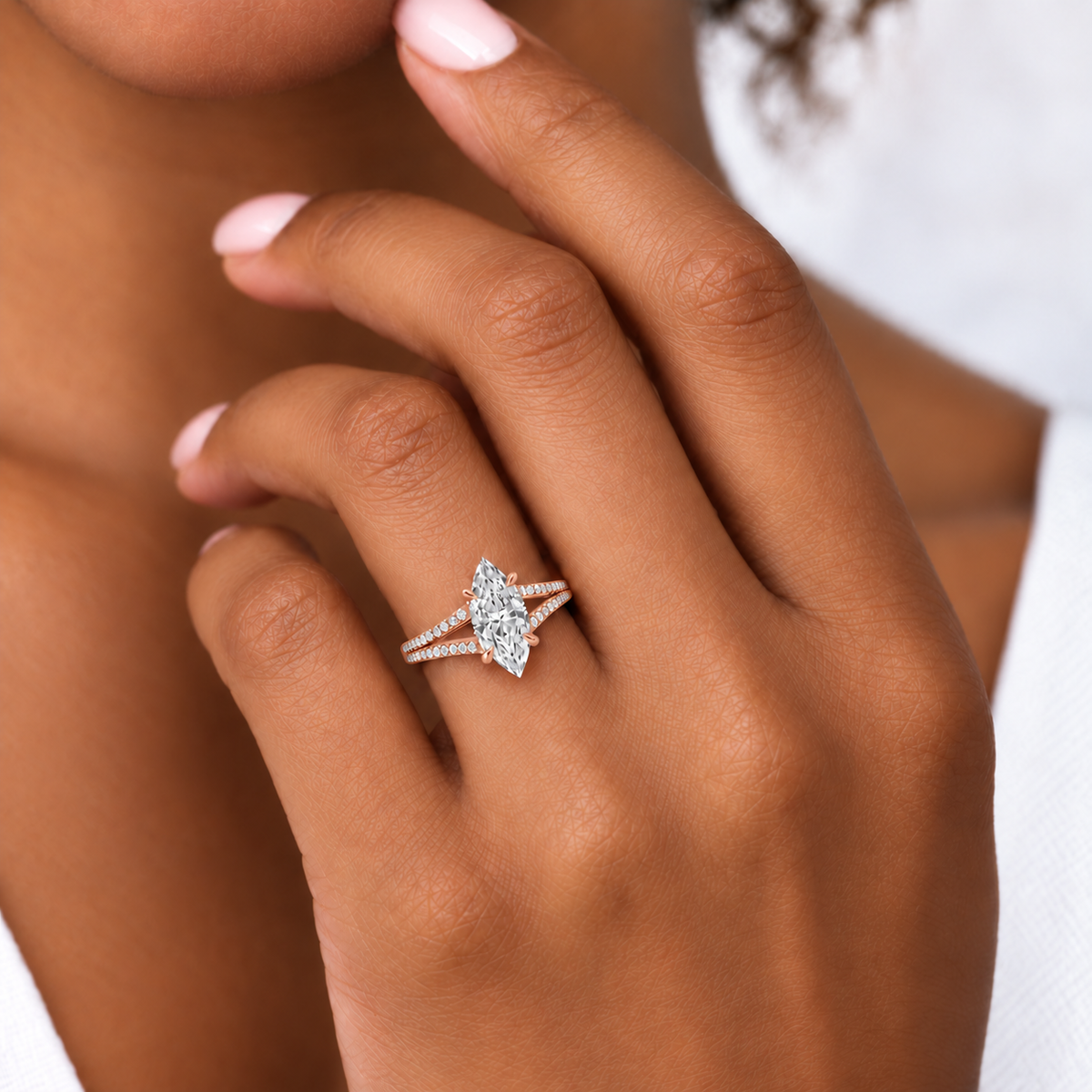 Marquise, rose gold