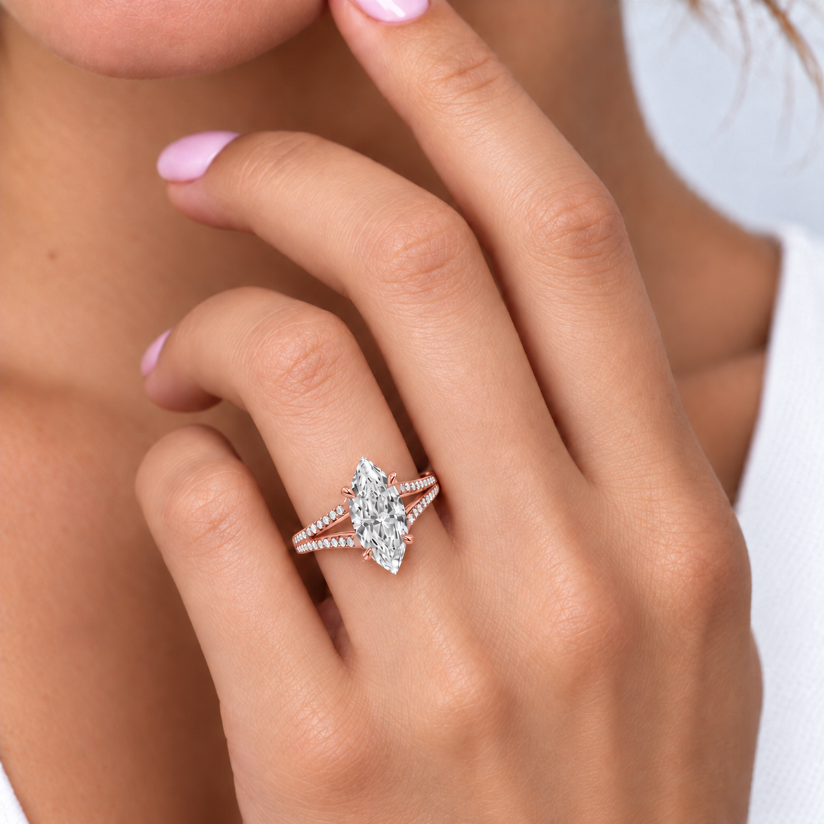 Marquise, rose gold