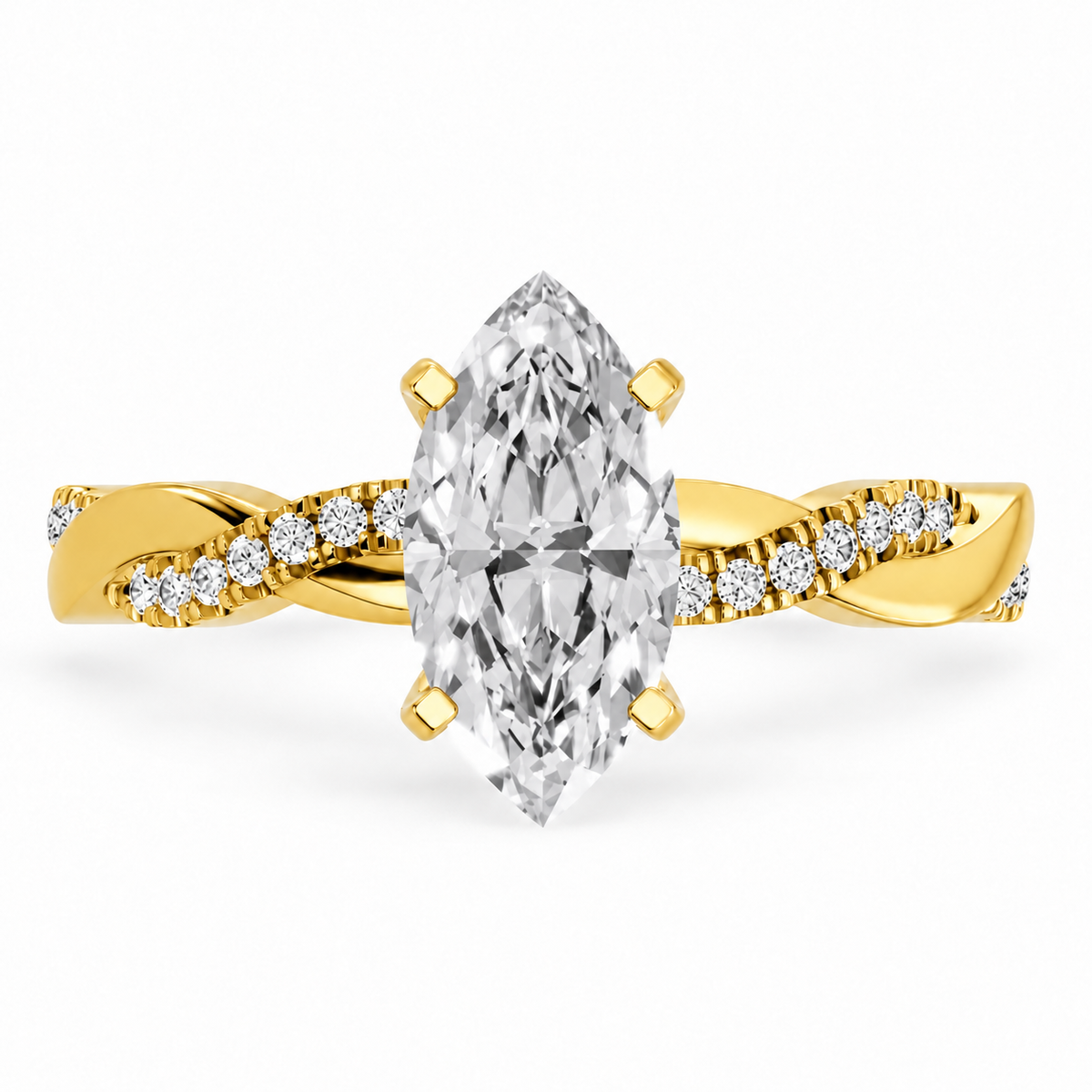 Marquise, yellow gold