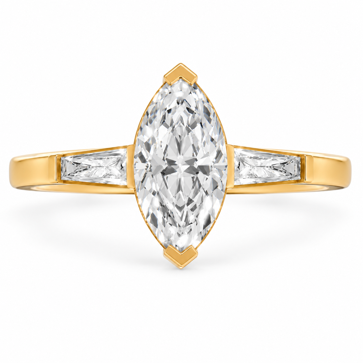 Marquise, yellow gold