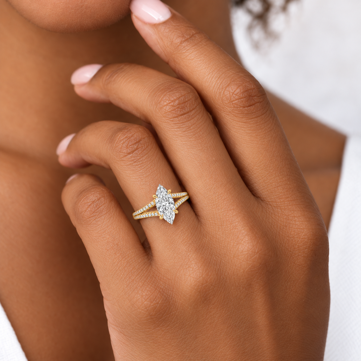 Marquise, yellow gold