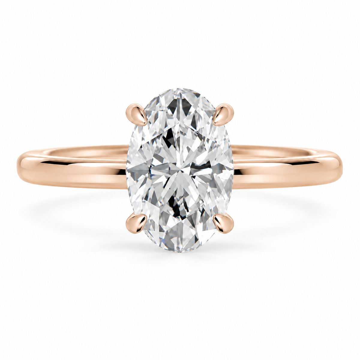 Oval, rose gold