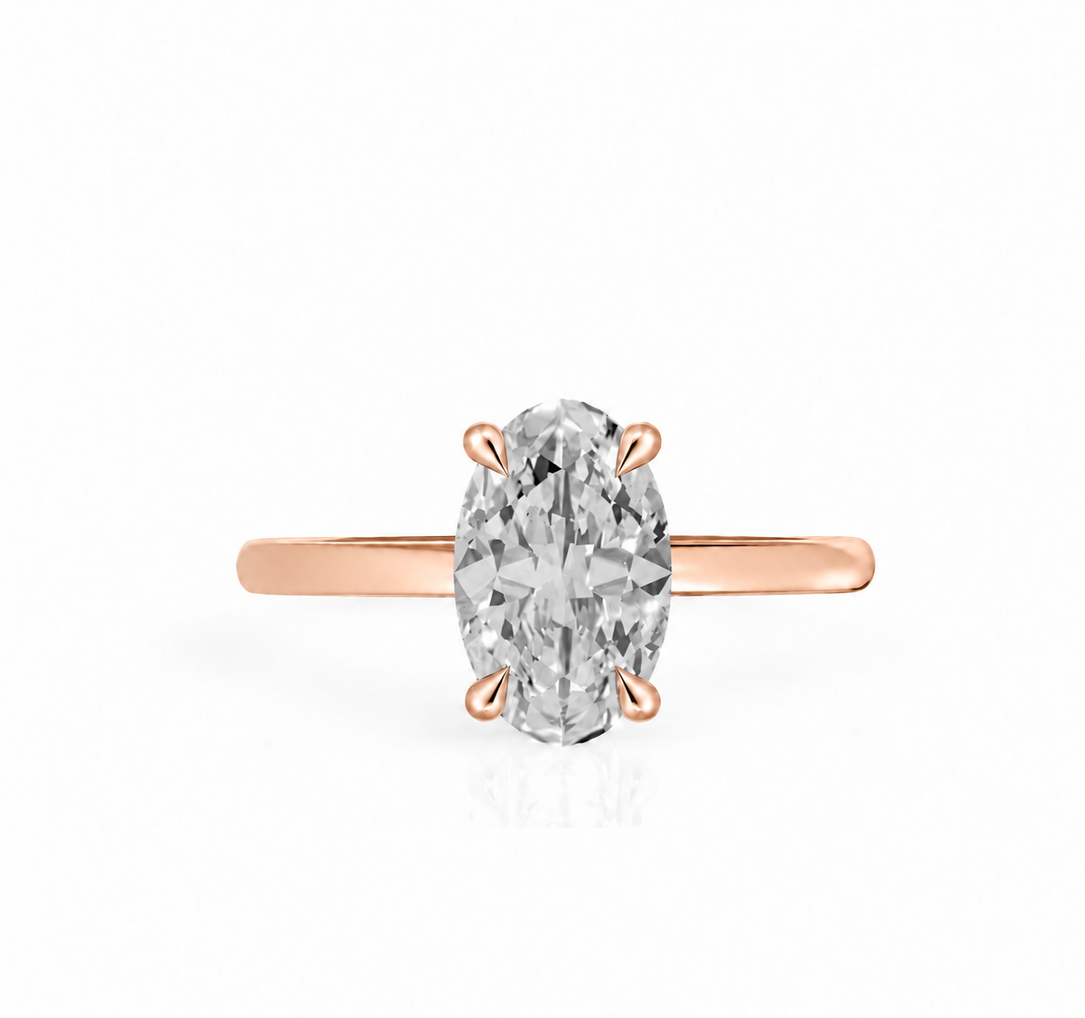 Oval, rose gold