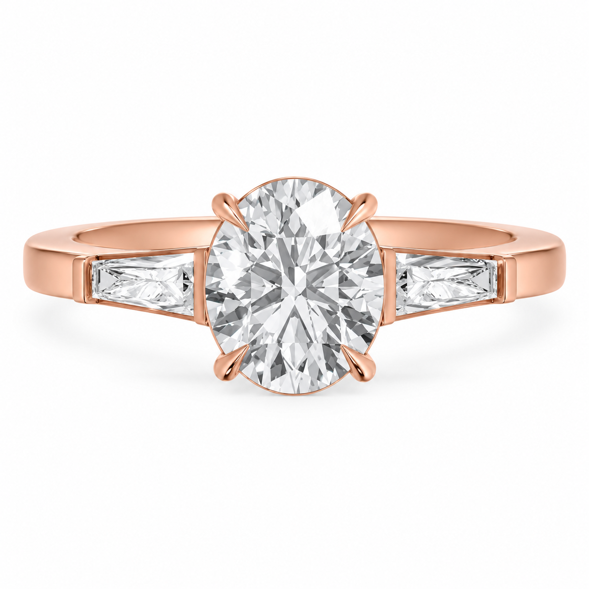 Oval, rose gold