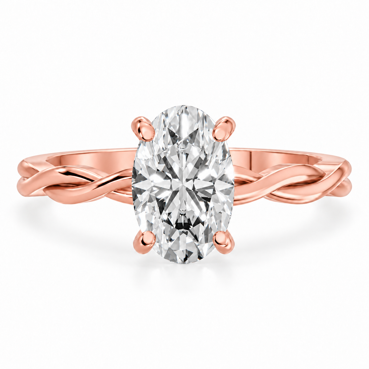 Oval, rose gold