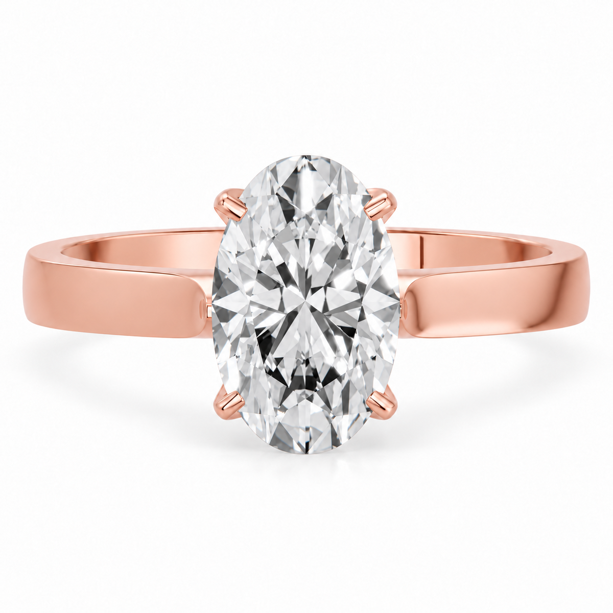 Oval, rose gold