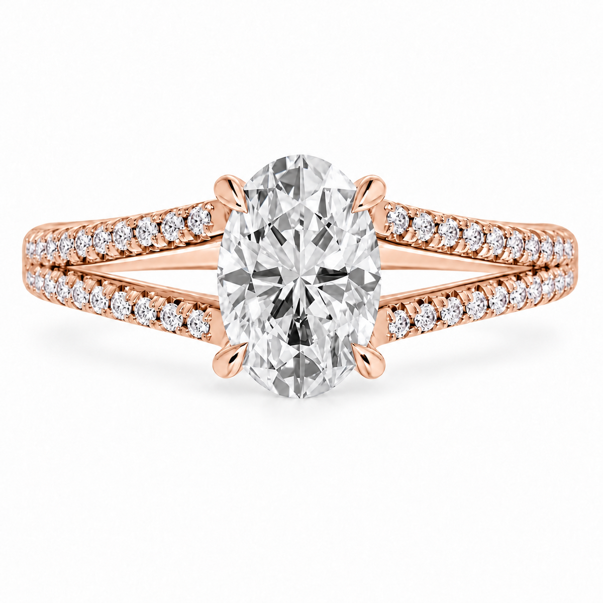 Oval, rose gold