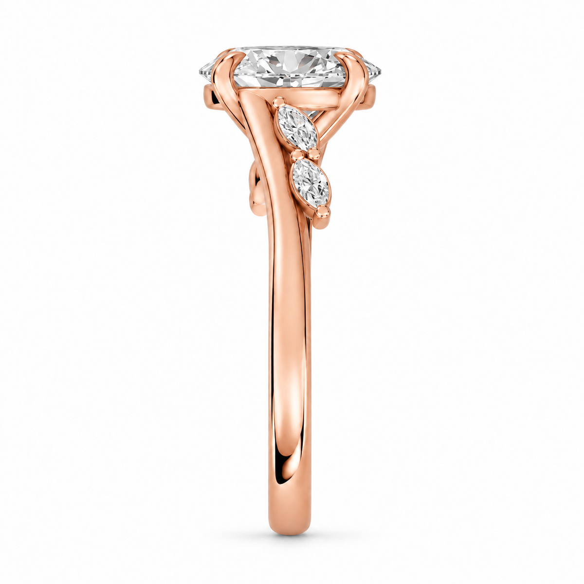 Oval, rose gold
