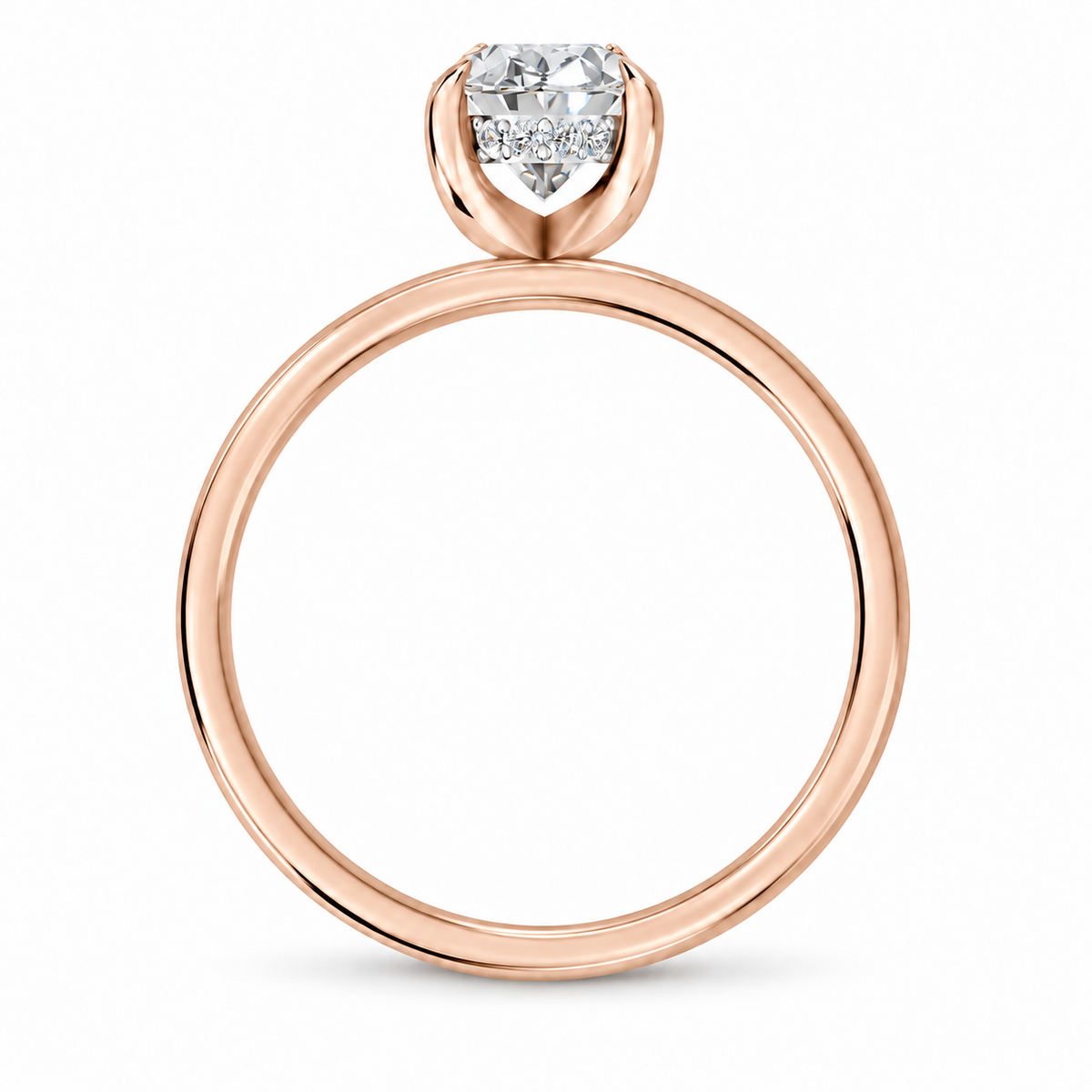 Oval, rose gold
