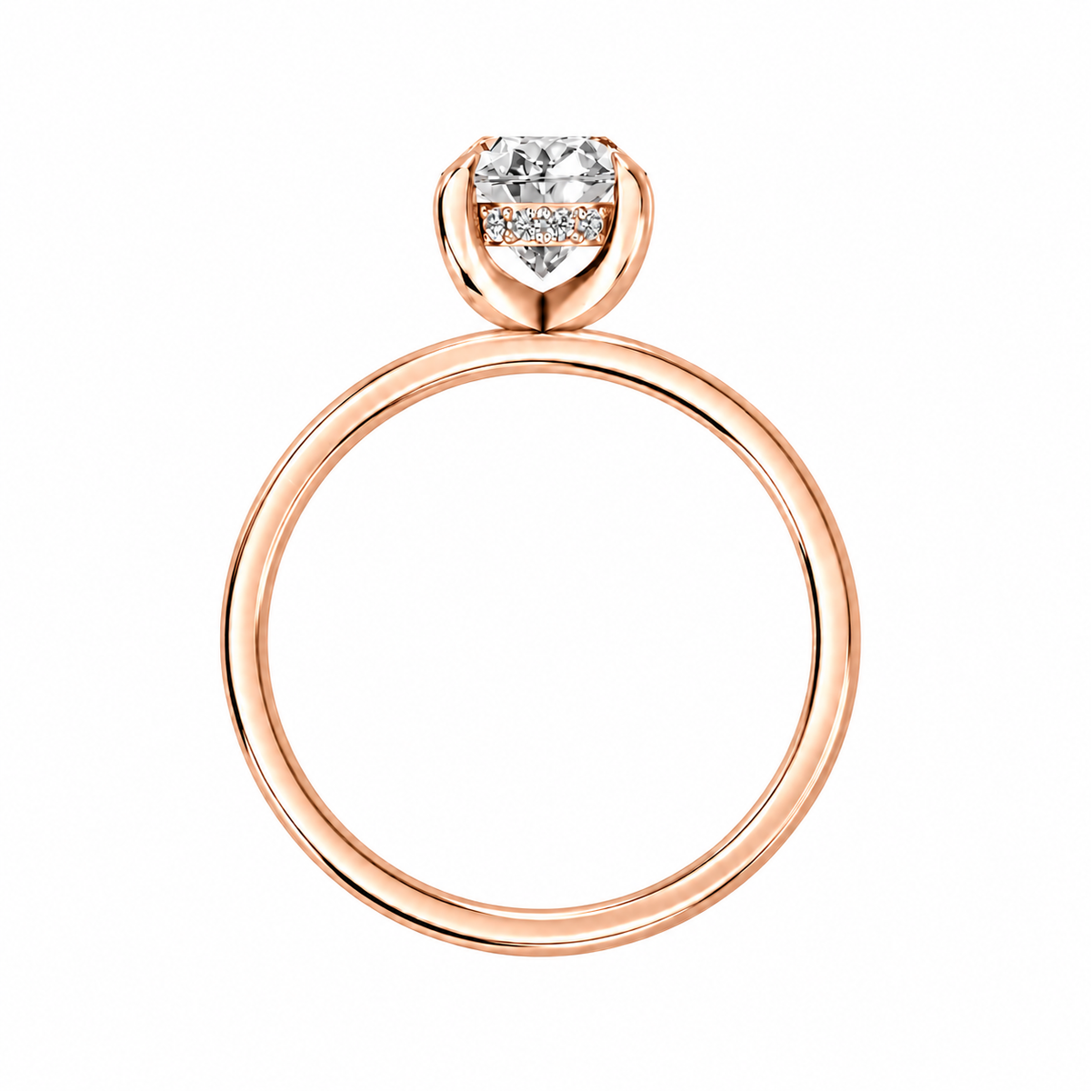 Oval, rose gold