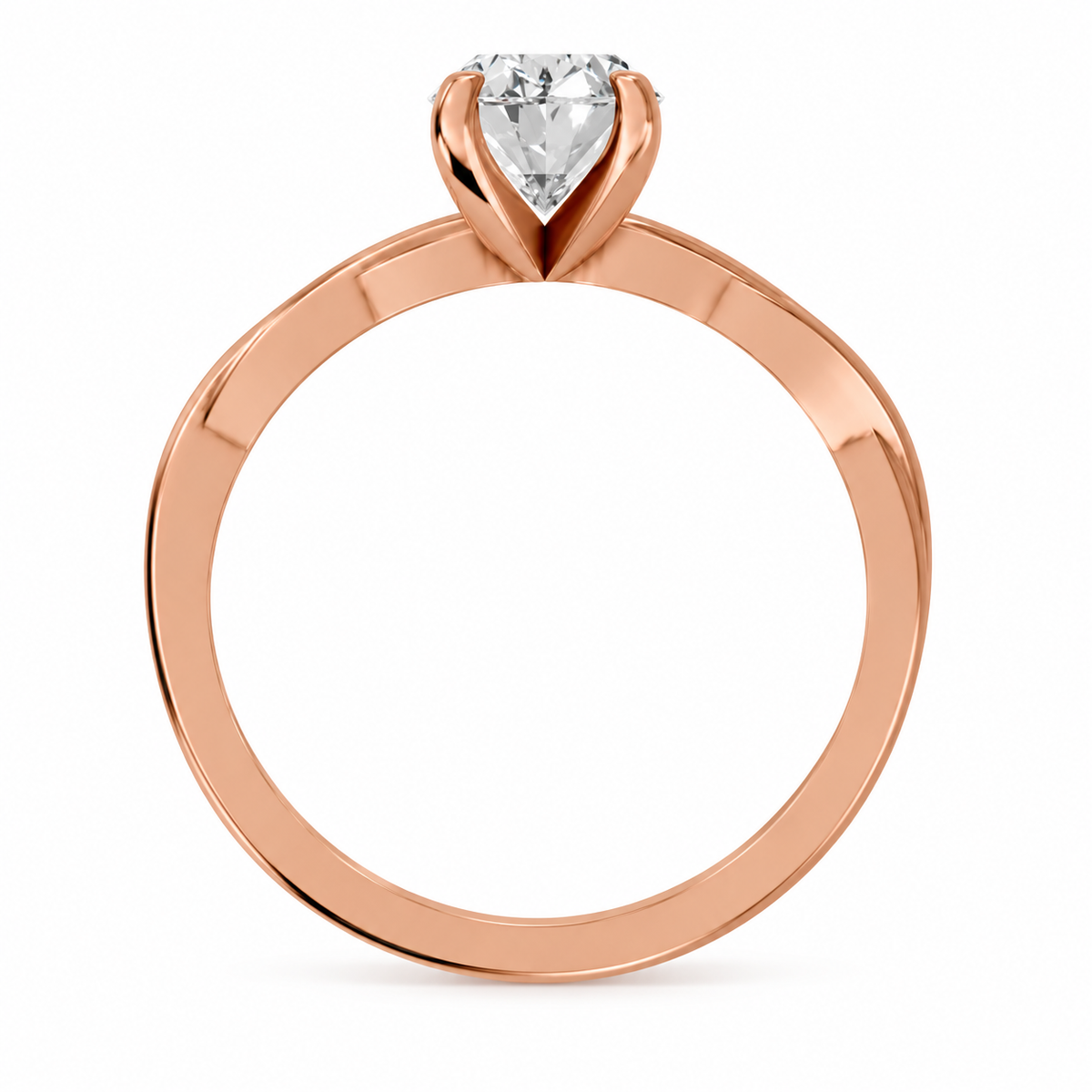 Oval, rose gold