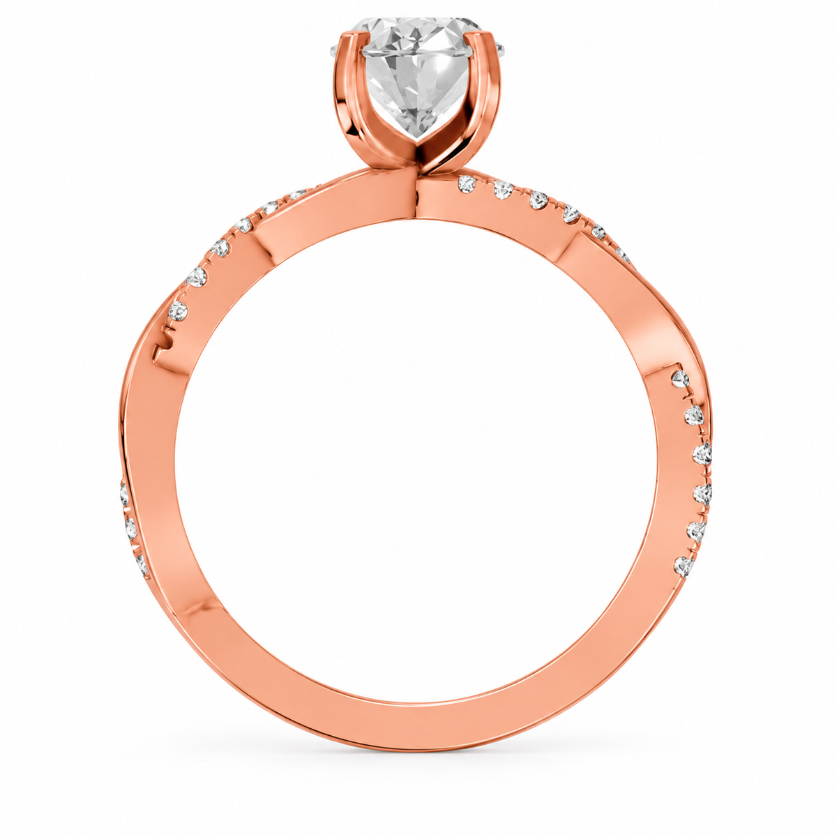 Oval, rose gold