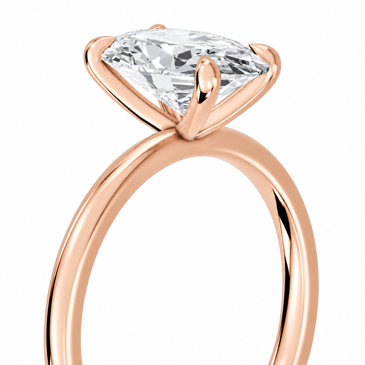 Oval, rose gold
