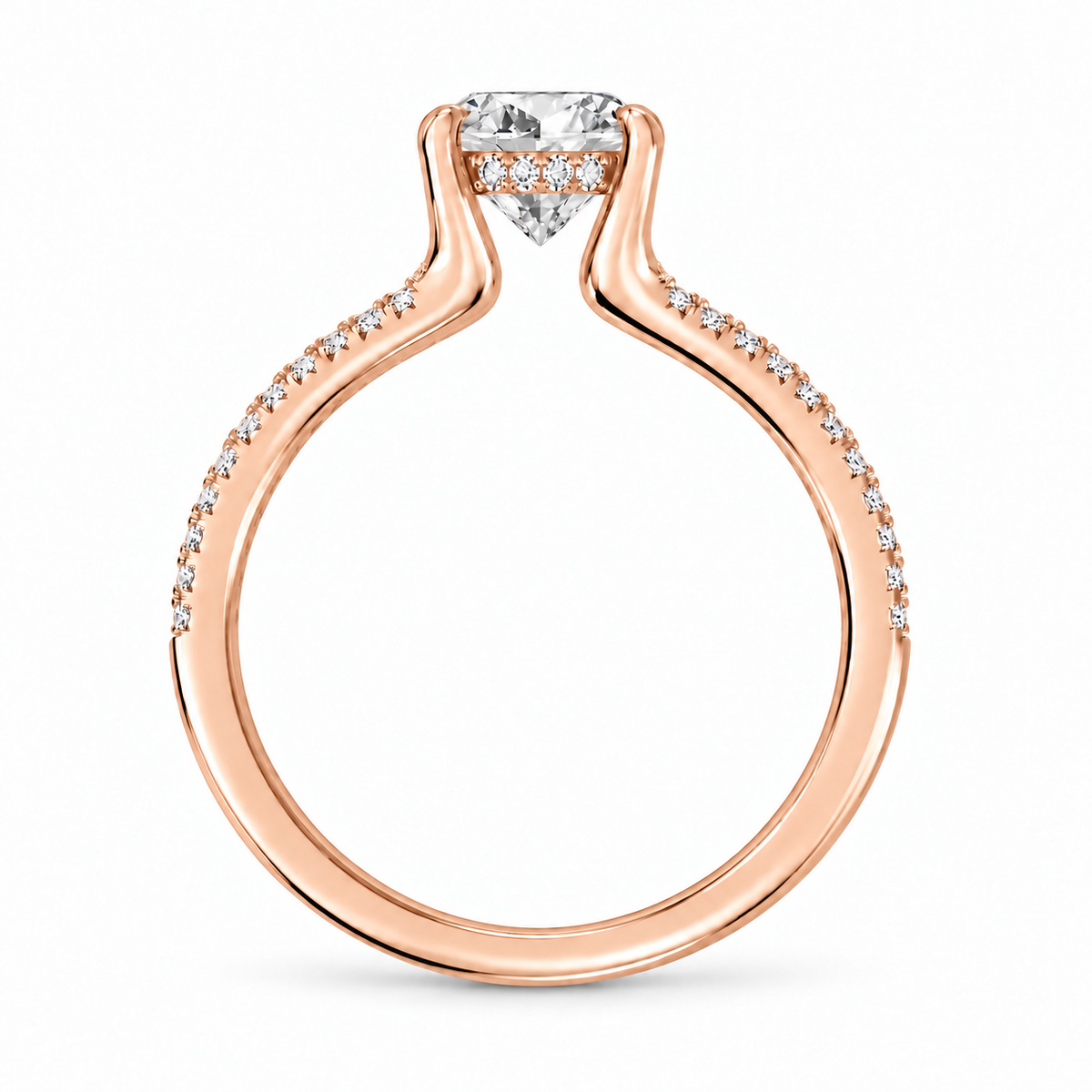 Oval, rose gold