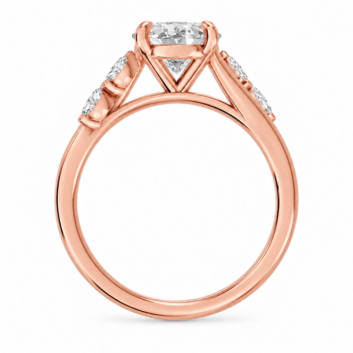 Oval, rose gold