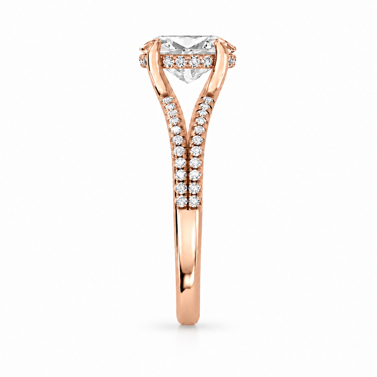 Oval, rose gold