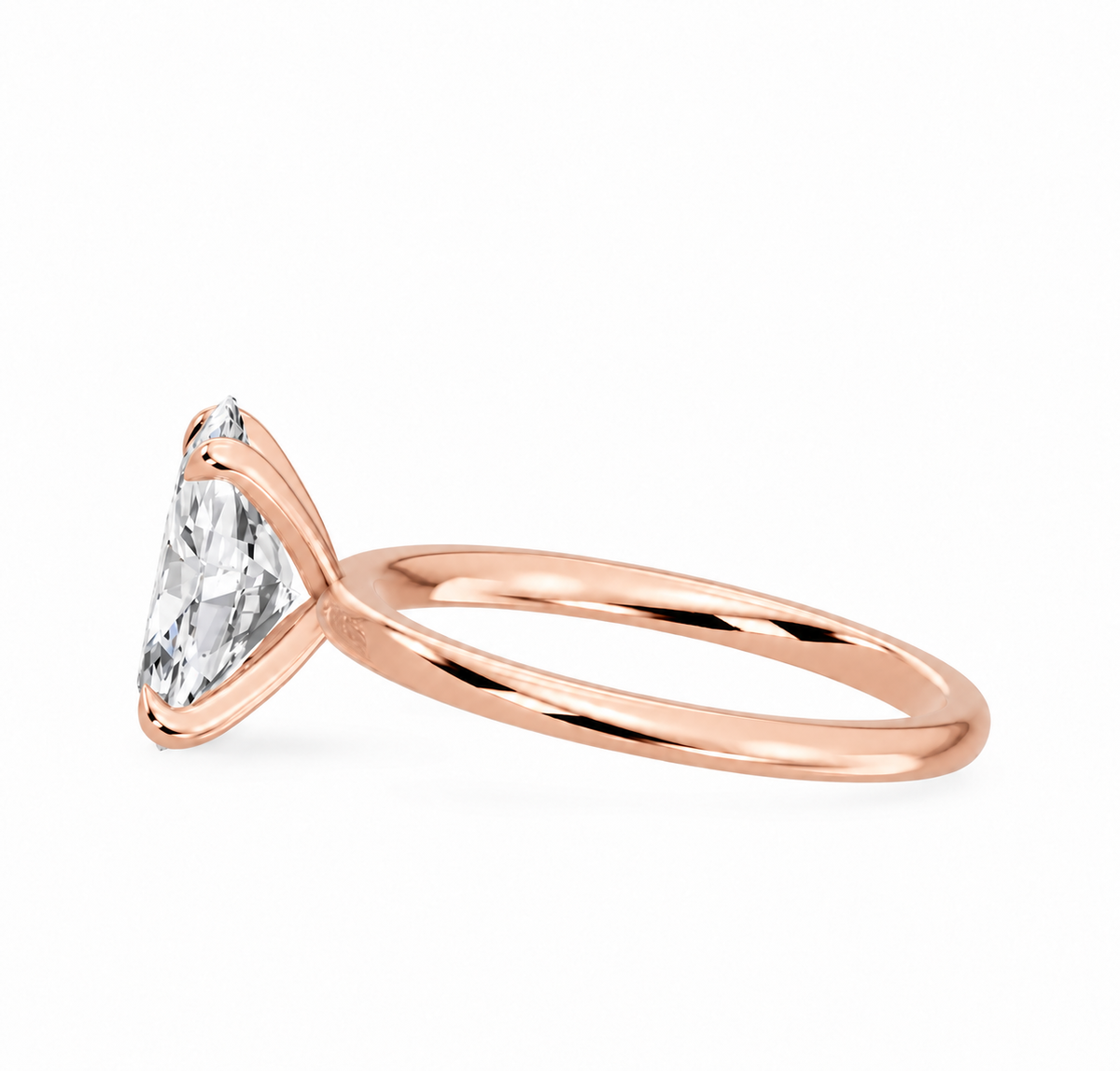 Oval, rose gold
