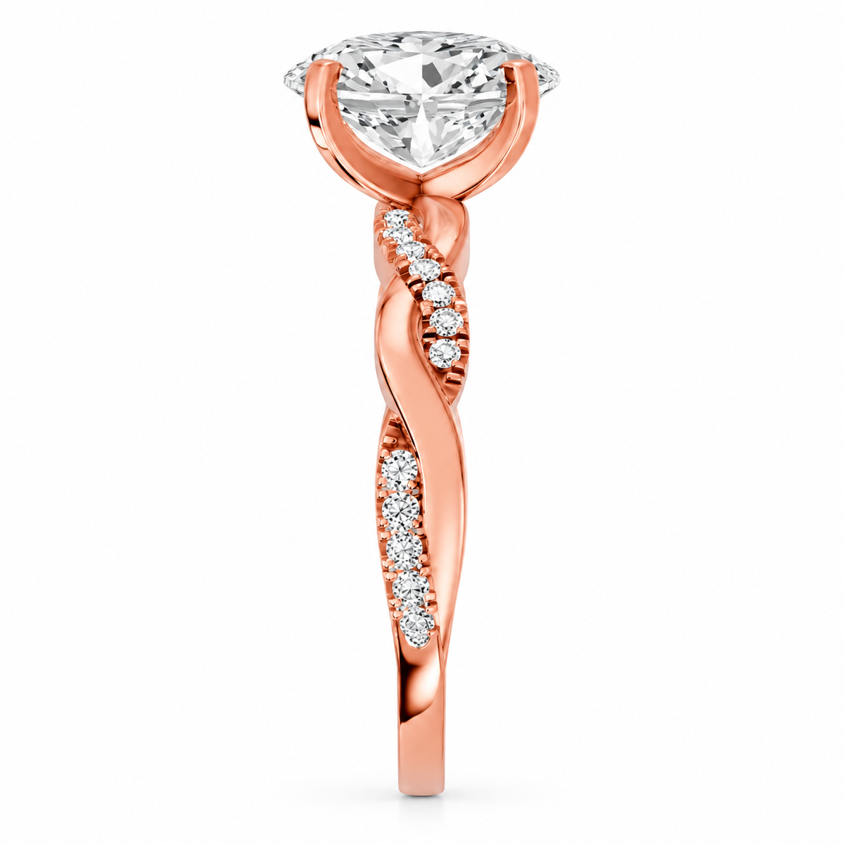 Oval, rose gold
