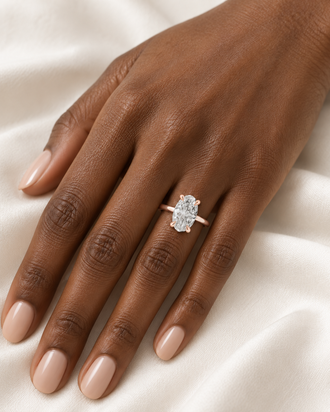 Oval, rose gold