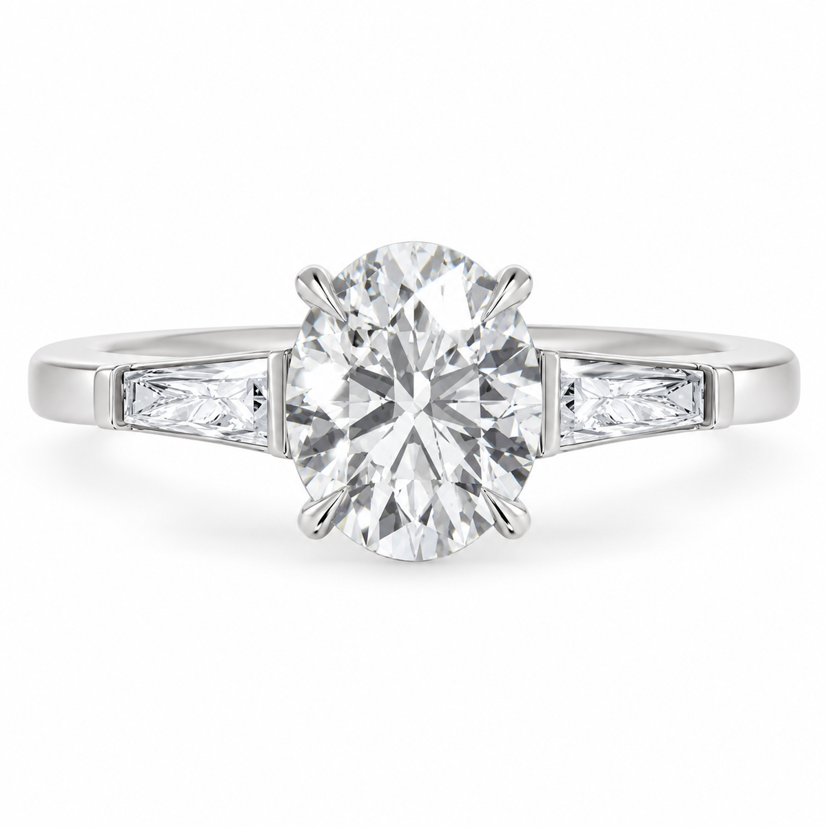 Oval, white gold