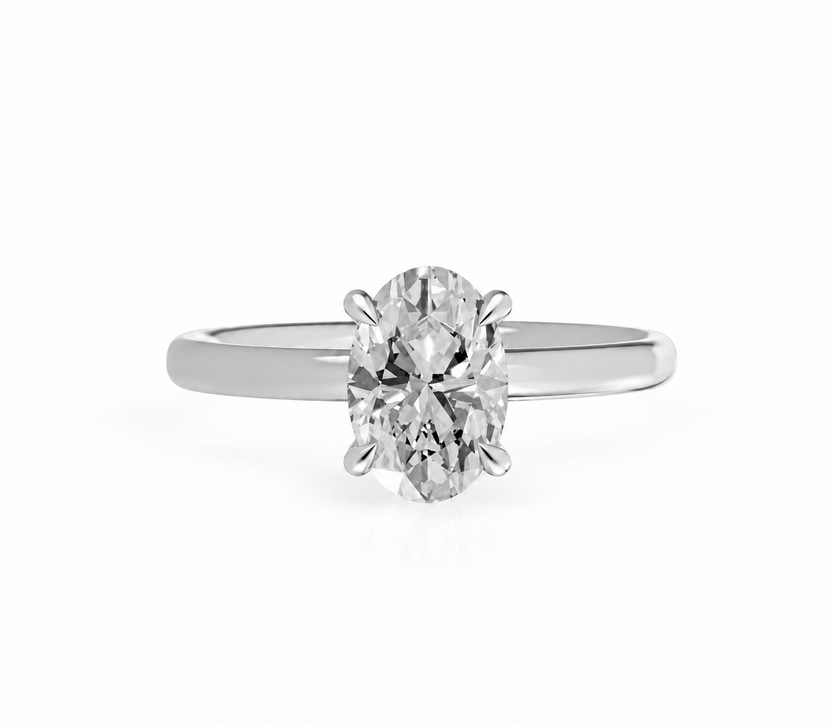 Oval, white gold