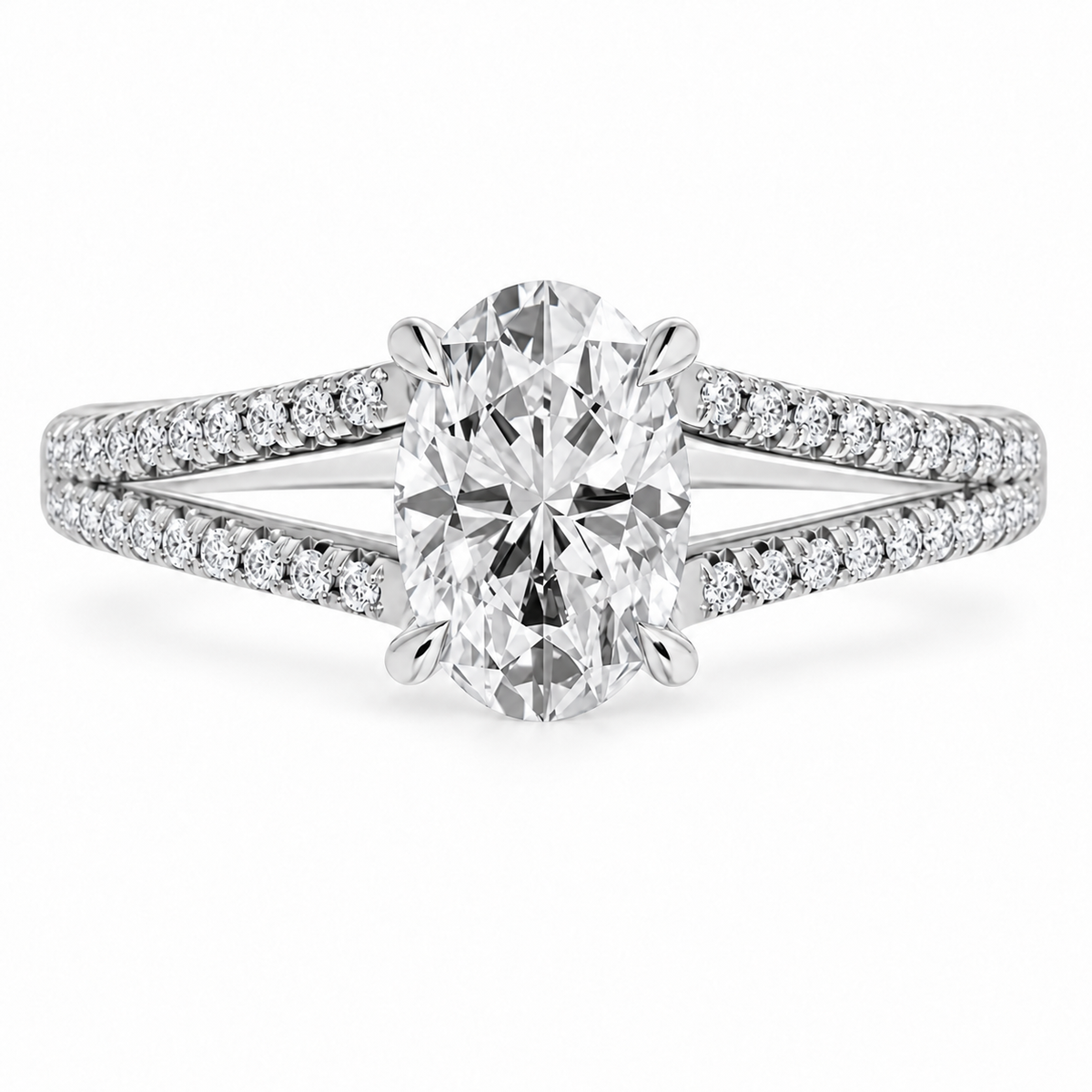 Oval, white gold