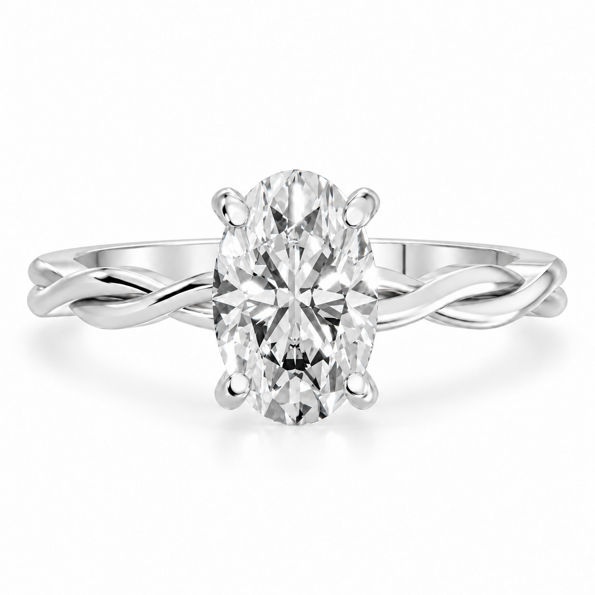 Oval, white gold