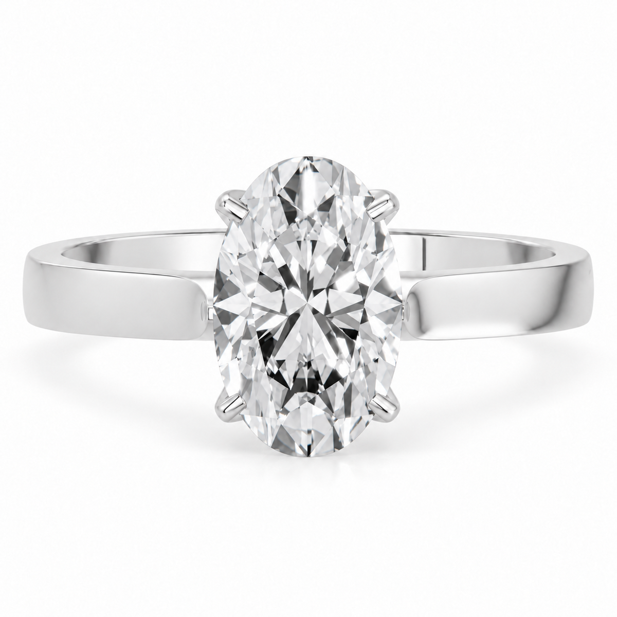 Oval, white gold
