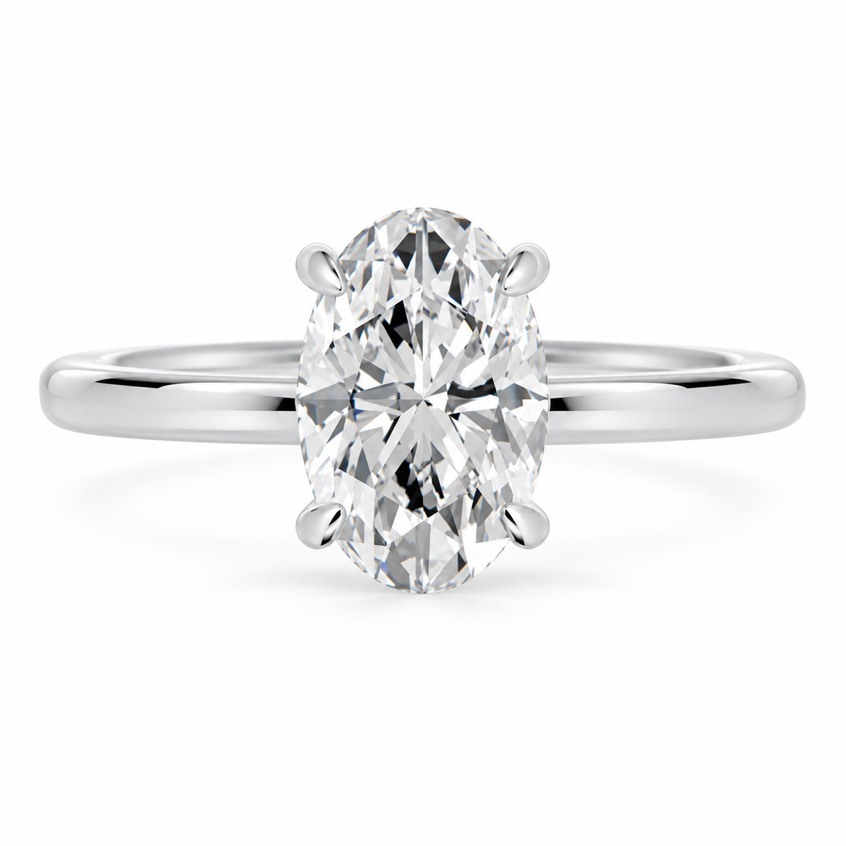 Oval, white gold