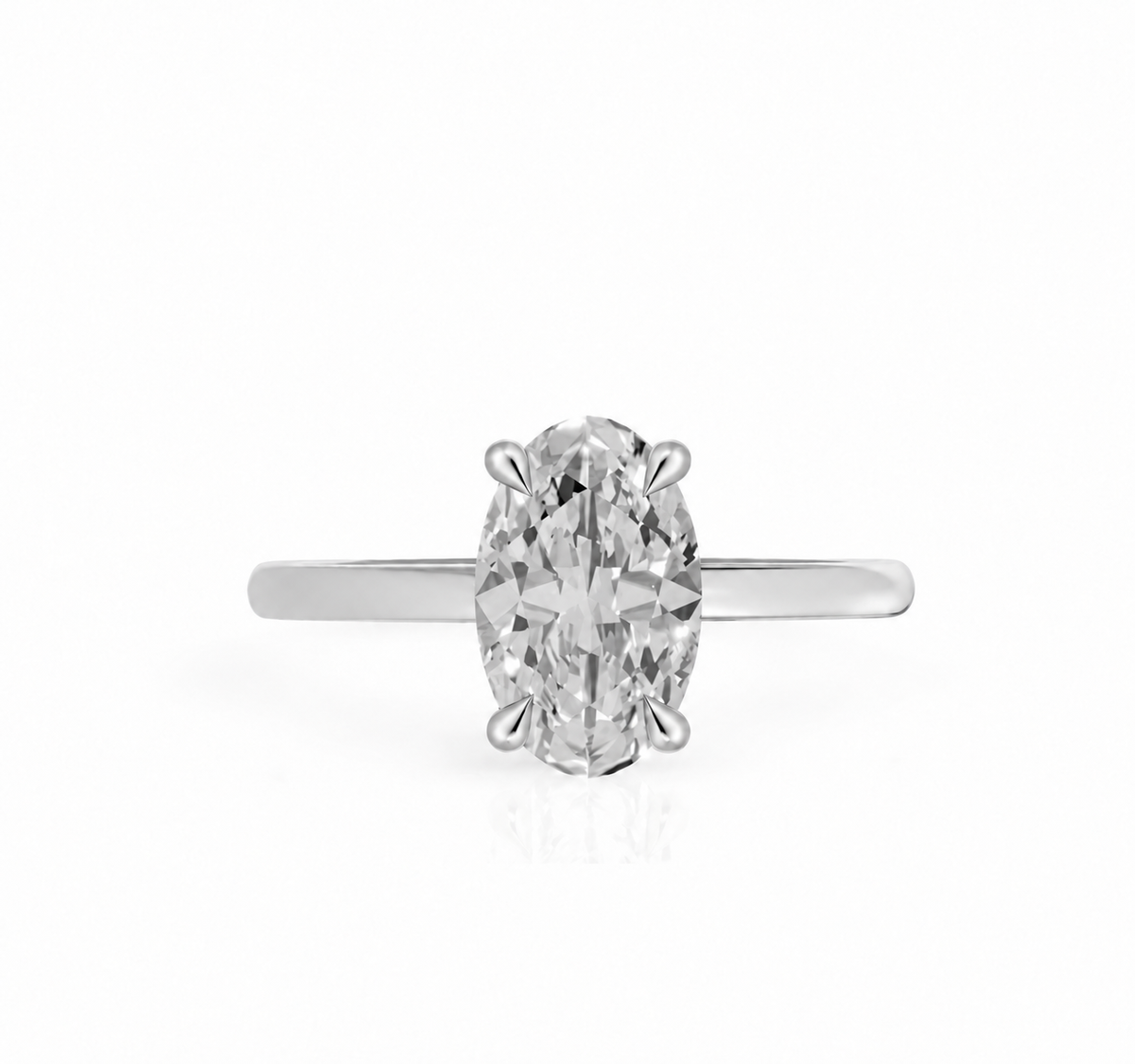Oval, white gold