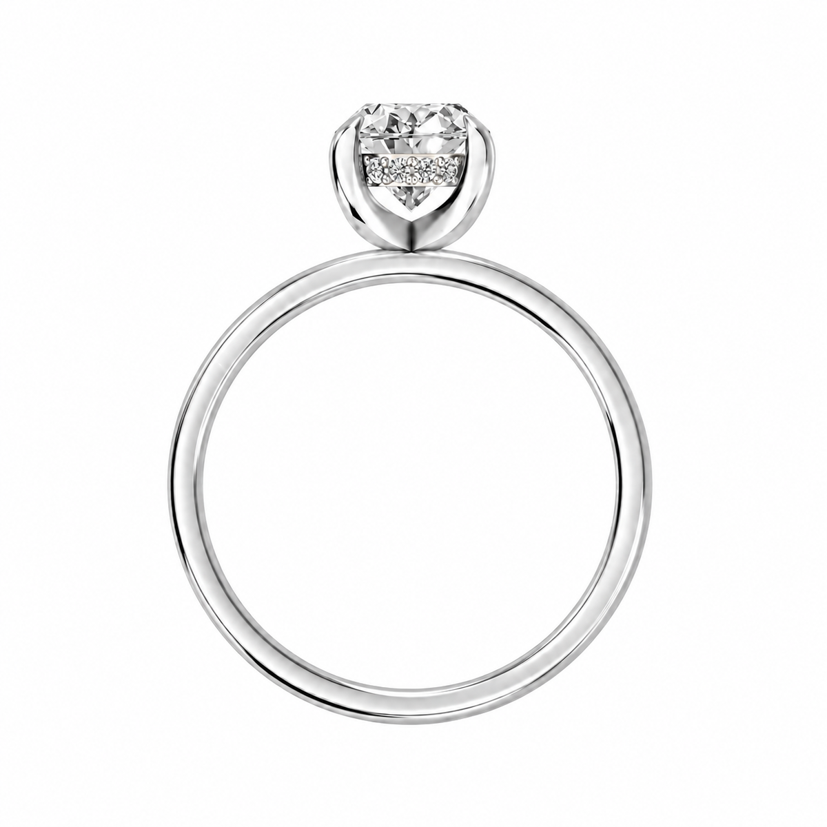 Oval, white gold