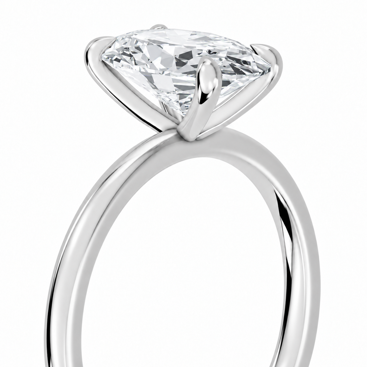 Oval, white gold