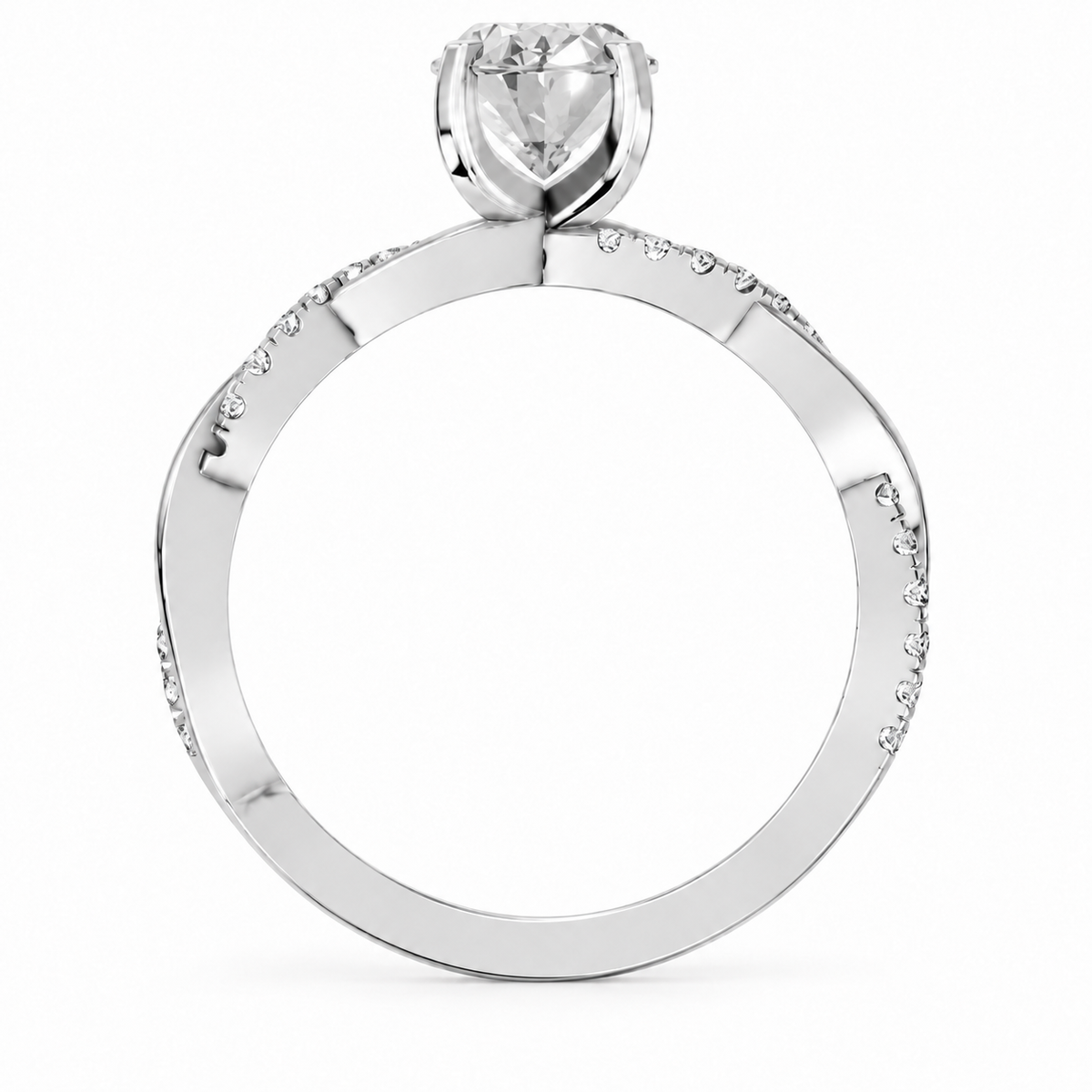 Oval, white gold
