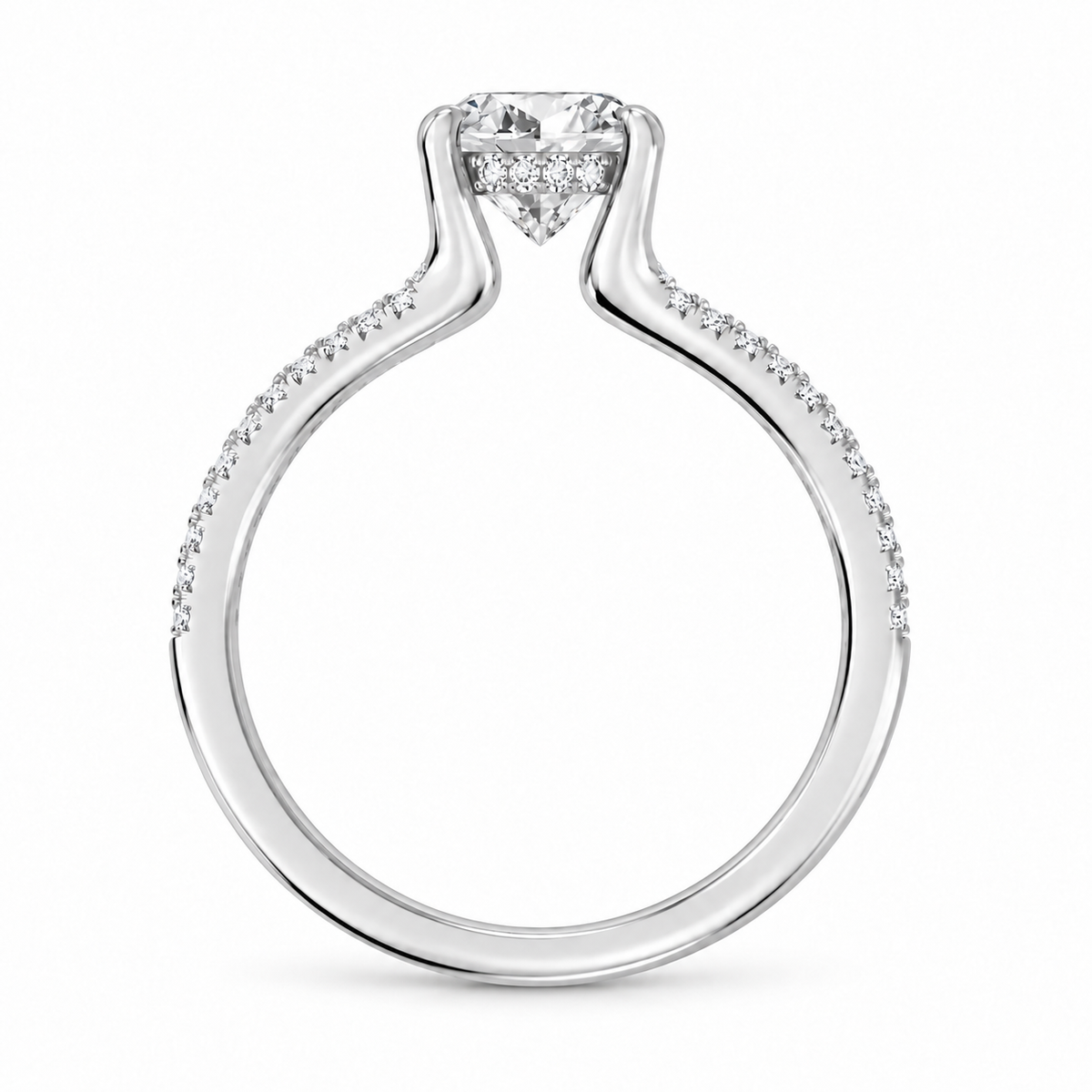 Oval, white gold