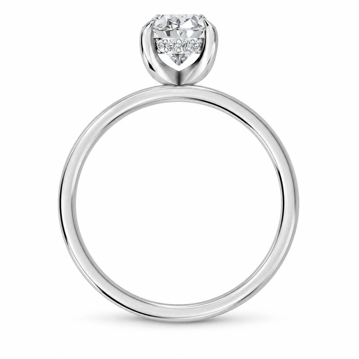 Oval, white gold