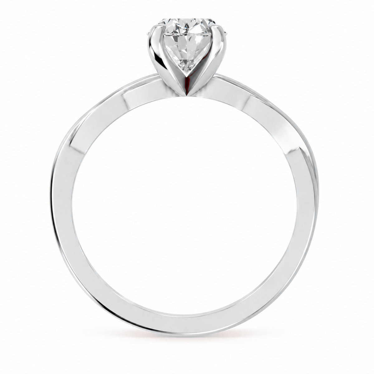 Oval, white gold