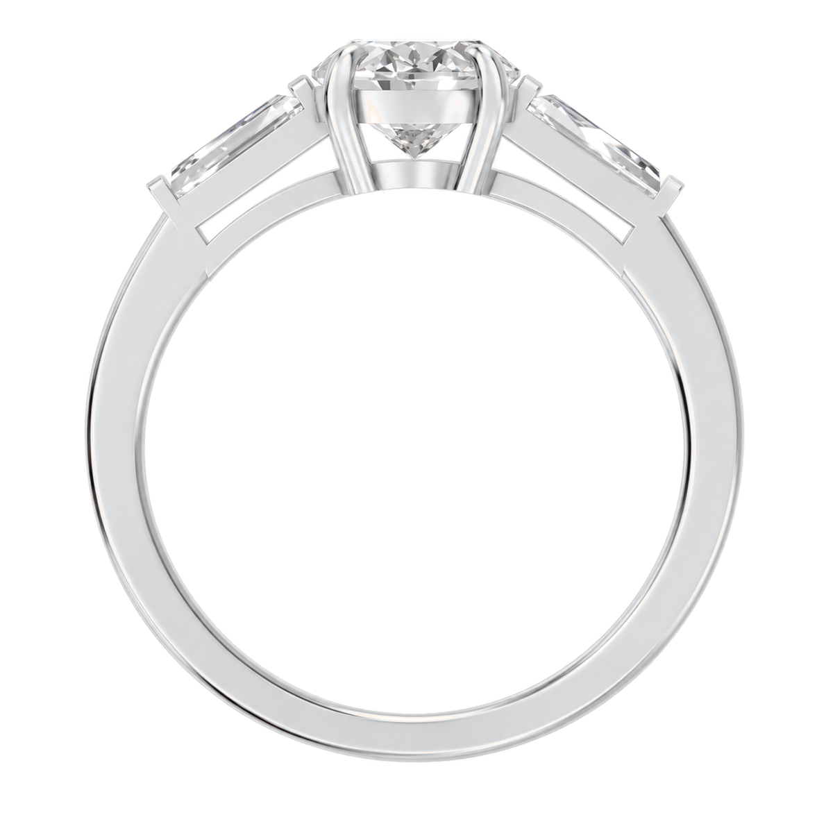 Oval, white gold