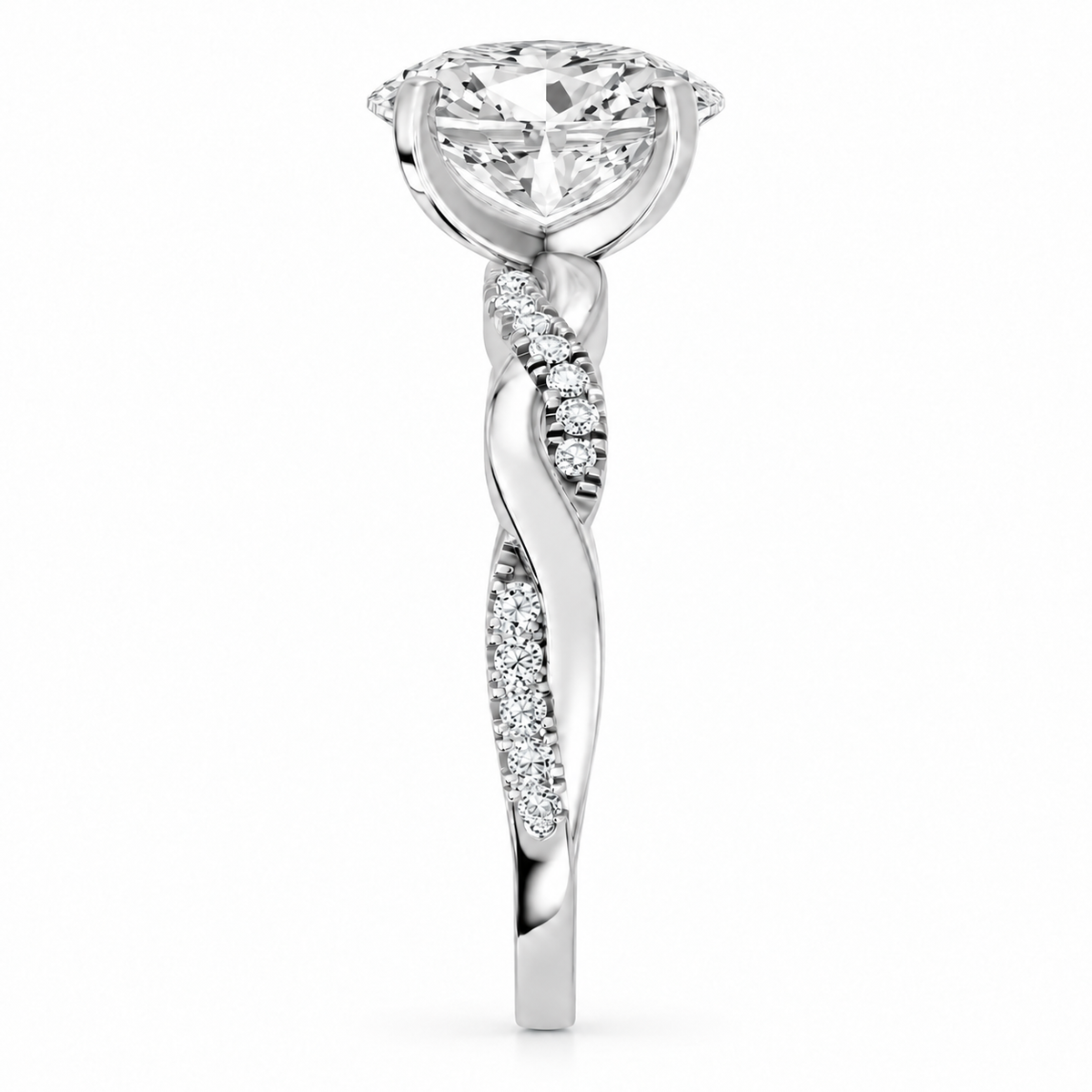 Oval, white gold