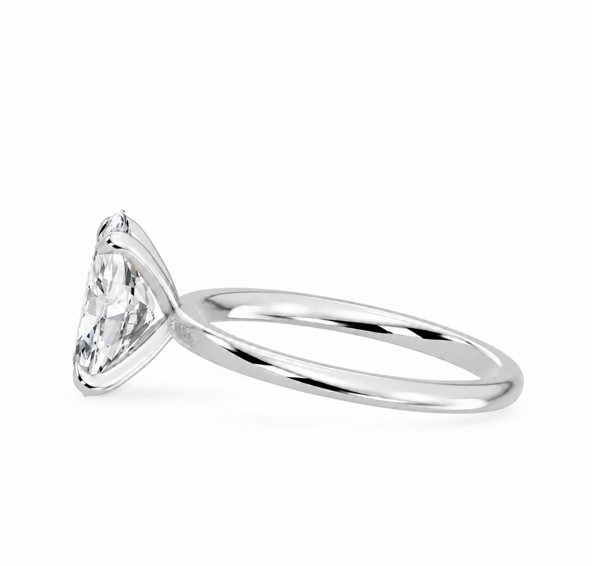 Oval, white gold