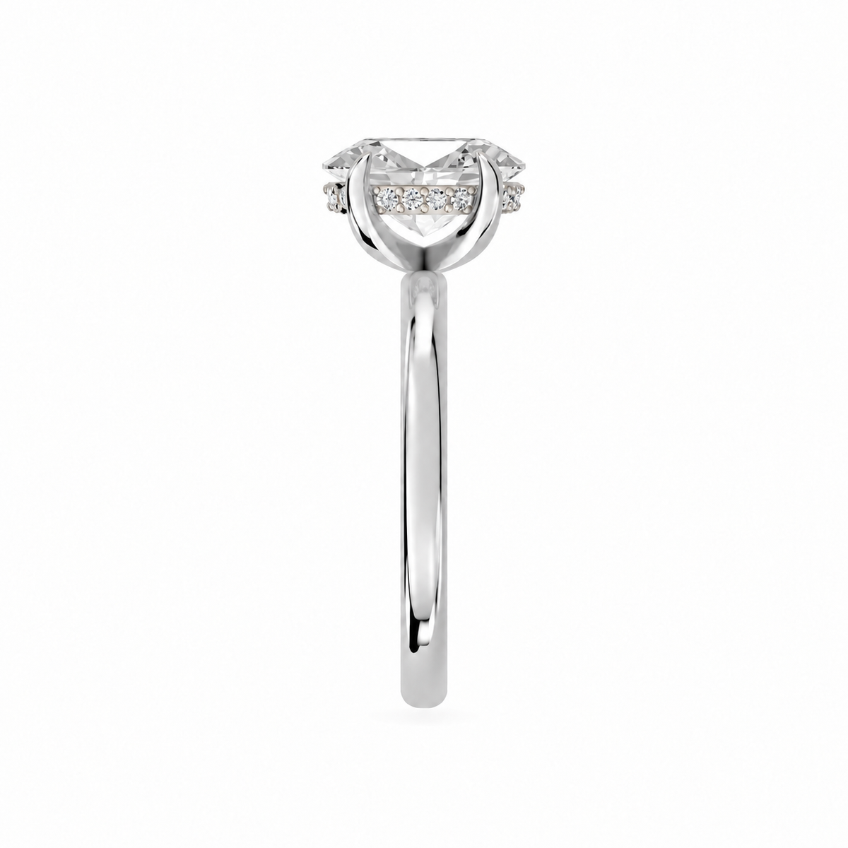 Oval, white gold
